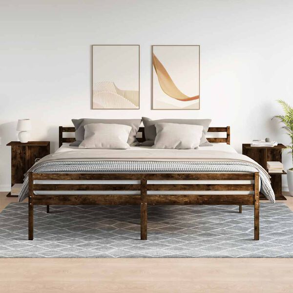 vidaXL Bedside Tables 2 pcs Smoked Oak 46.5x29x61 cm Engineered Wood