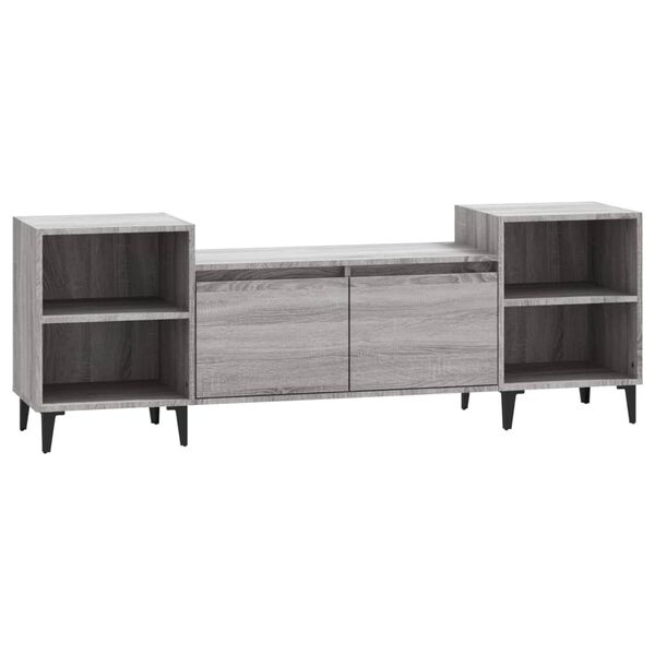 vidaXL TV Cabinet Grey Sonoma 160x35x55 cm Engineered Wood