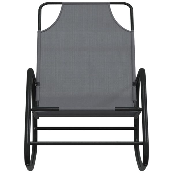 vidaXL Rocking Sun Loungers 2 pcs Grey Steel and Textilene