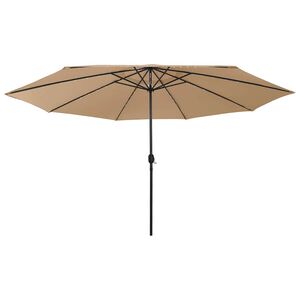 vidaXL Garden Parasol with LED Lights 400 cm Taupe