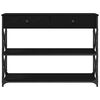vidaXL Console Table with Drawer with Shelf Black oak 100 x 28 x 75 cm