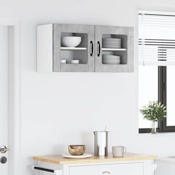 vidaXL Kitchen Cabinet with Shelf 2 pcs Concrete Grey 40 x 31 x 40 cm