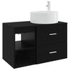 vidaXL Bathroom Furniture Set 2 pcs Black Oak Engineered Wood