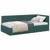 vidaXL Corner Bed Frame Dark Green 90 cm x 200 cm Velvet