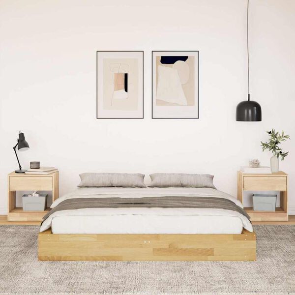 vidaXL Bed Frame without Mattress 135x190 cm Solid Wood Oak