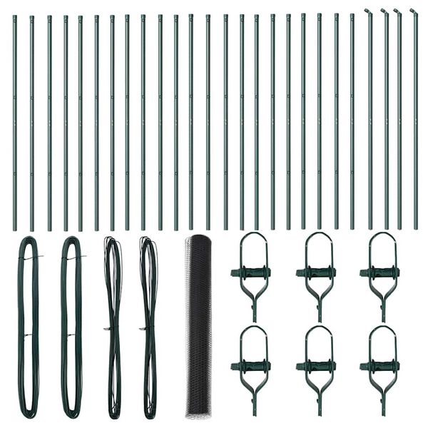 vidaXL Fence Post Grey 50 x 1.2 m (25 mm mesh) Steel and PVC