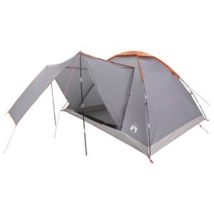 vidaXL Camping Tent 6-Person Grey and Orange Polyester and Steel