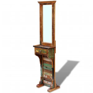 vidaXL Hall Mirror | Varied natural wood tones | Solid Reclaimed Wood and Glass