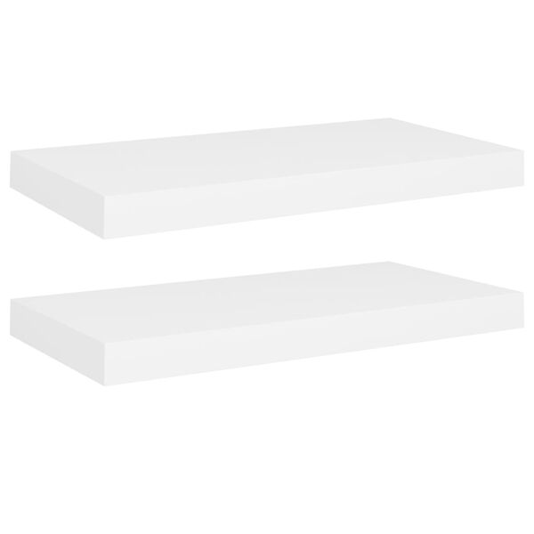 vidaXL Floating Wall Shelves 2 pcs White 50x23x3.8 cm MDF