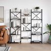 vidaXL Bookshelf Black Oak 156 x 25 x 167 cm Engineered Wood