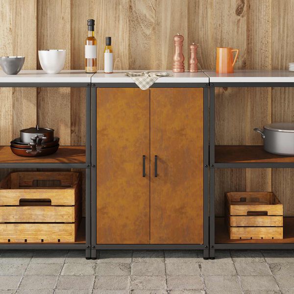 vidaXL Kitchen Storage with Shelf Rusty 60 x 50 x 92 cm Steel