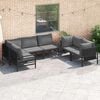 vidaXL Garden Sofa Set with Cushion 6 pcs Anthracite Steel
