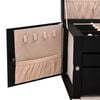 vidaXL Jewellery Box 3-Layer with Mirror Lockable Black 26x18x17.5 cm