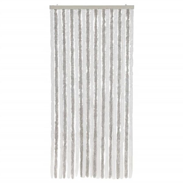 vidaXL Fly Curtain Light Grey and White 90x220 cm Chenille