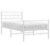 vidaXL Metal Bed Frame without Mattress with Footboard White 80x200cm