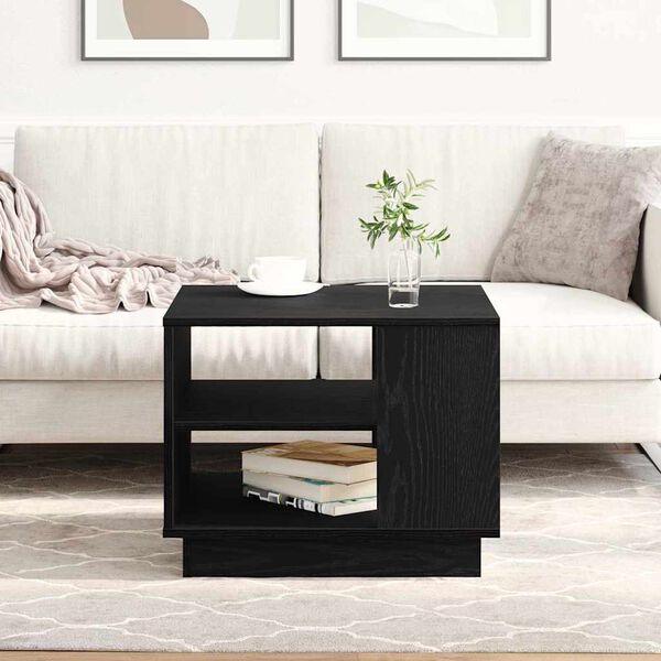 vidaXL Coffee Table Black Oak 55 x 55 x 42 cm Engineered Wood