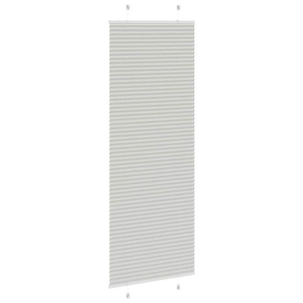vidaXL Pleated Blind Light Grey 75x200 cm Fabric Width 74.4 cm Polyester