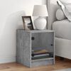 vidaXL Bedside Cabinet with Glass Door Concrete Grey 35x37x42 cm
