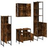 vidaXL 4 Piece Bathroom Cabinet Set Smoked Oak Engineered Wood
