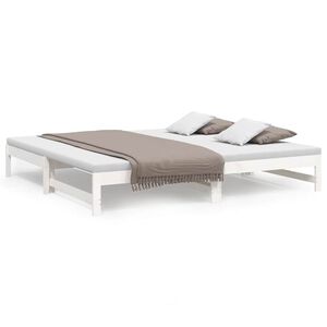 vidaXL Pull-out Day Bed without Mattress White 100x200 cm