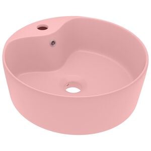 vidaXL Luxury Wash Basin with Overflow Matt Pink 36x13 cm Ceramic