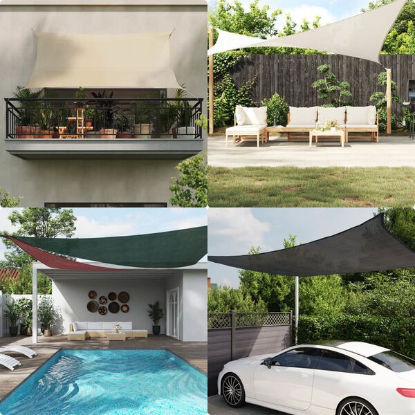 vidaXL Sunshade Sail 160 g/m² Cream 3x3 m HDPE