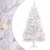 vidaXL Artificial Hinged Christmas Tree White 210 cm PVC and Steel