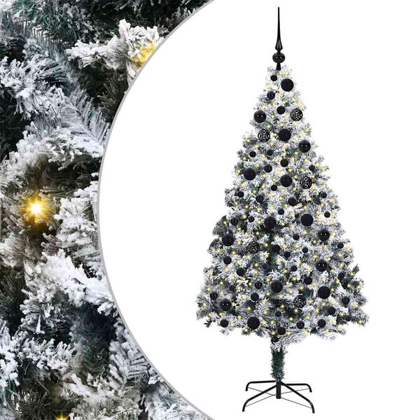 vidaXL Artificial Christmas Tree with 300 LEDs with Stand White 180 cm