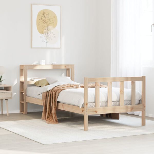 vidaXL Bed Frame without Mattress 100x200 cm Solid Wood Pine