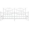 vidaXL Metal Bed Frame without Mattress with Footboard White 200x200cm