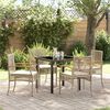 vidaXL Garden Dining Set 5 pcs Beige Poly Rattan