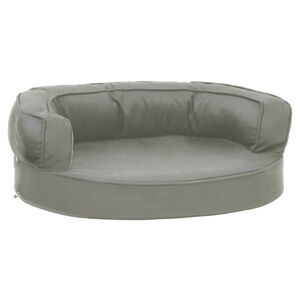vidaXL Ergonomic Dog Bed Mattress 60x42 cm Linen Look Grey