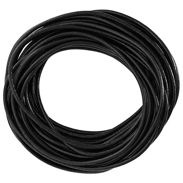 vidaXL Leather Cord Black &Oslash;2.5 mm x 50 m Leather