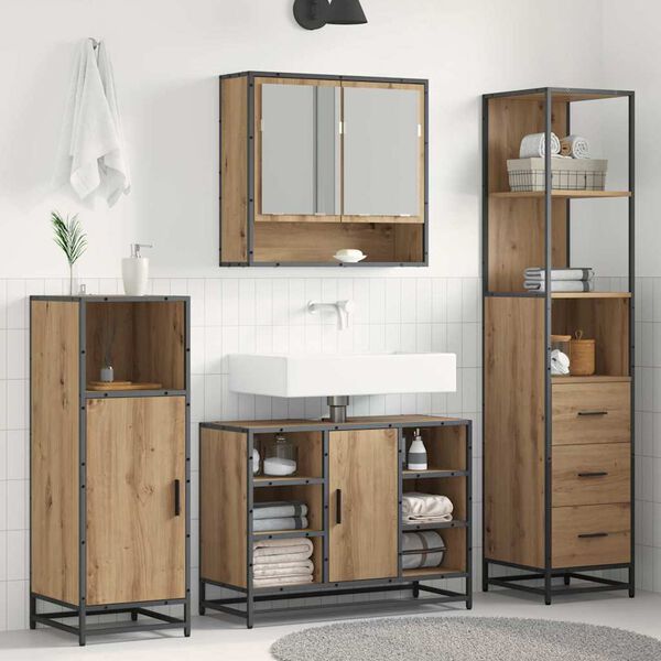 vidaXL Bathroom Furniture Set Artisan Oak 35 x 37.5 x 166 cm