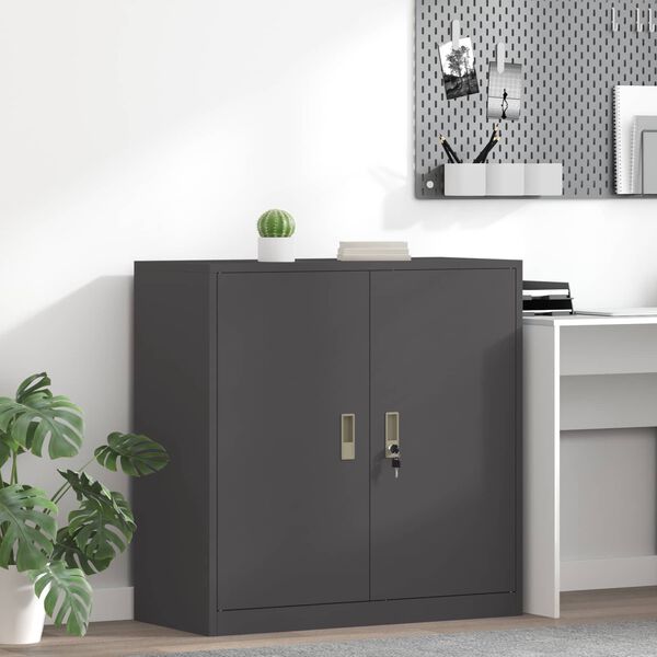 vidaXL Storage Cabinet Black 90 x 40 x 90 cm Cold-Rolled Steel