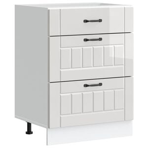 vidaXL Kitchen Base Cabinet "Lucca" High Gloss White Engineered Wood