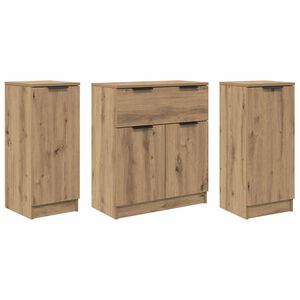 vidaXL Sideboard with Drawer 3 pcs Artisan Oak Engineered Wood