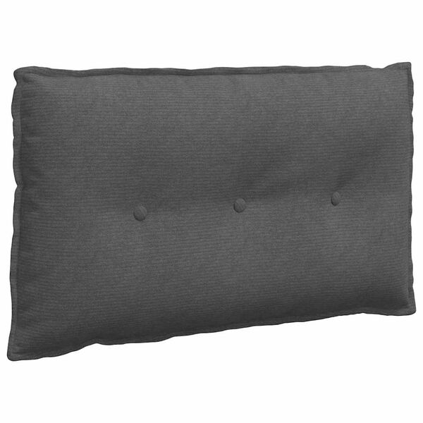 vidaXL Back Pillow Dark Grey 80 x 50 cm Corduroy Fabric