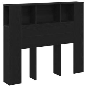 vidaXL Headboard Cabinet Black Oak 120 x 19 x 104.5 cm Engineered Wood