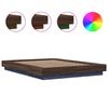 vidaXL Bed Frame with LED Lights without Mattress Brown Oak 140x200cm