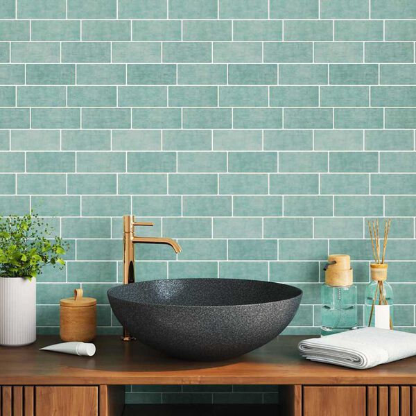 vidaXL Decorative Stickers 10 pcs Grey Green 29.4 x 21.4 cm