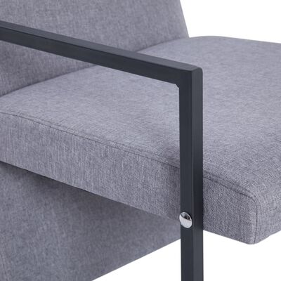 vidaXL Armchair with Chrome Feet Light Grey Fabric