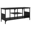 vidaXL TV Cabinet Black Oak 100 x 35 x 45 cm Engineered Wood and Iron