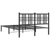 vidaXL Metal Bed Frame without Mattress with Headboard Black 120x190cm