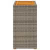 vidaXL Garden Side Table with Wooden Top Grey 60x40x75 cm Poly Rattan