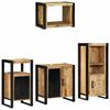 vidaXL Bathroom Furniture Set with Shelf 4 pcs Brown Solid Mango Wood
