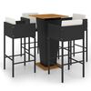vidaXL Garden Bar Set | Black, Cream white