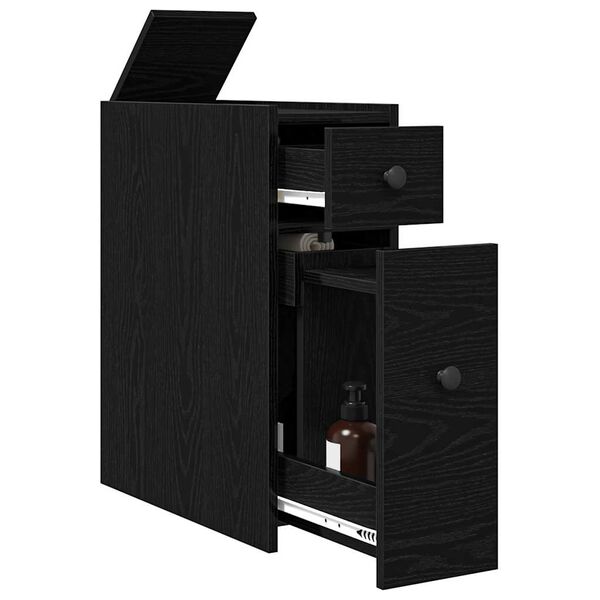 vidaXL Bathroom Furniture Set Wall-mounted Black Oak 80 x 18 x 60 cm