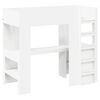 vidaXL Loft Bed Frame with Desk White 90 x 190 cm Engineered Wood