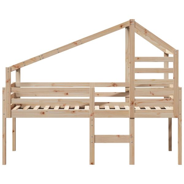 vidaXL High Sleeper Bed without Mattress 80x200 cm Solid Wood Pine